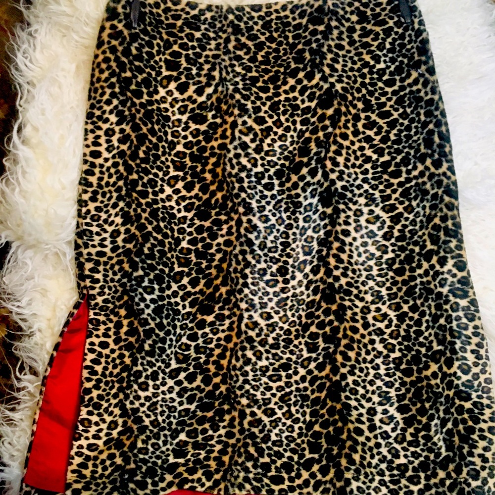 Long double slit cheetah skirt